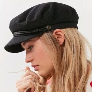 NEW Medium Brixton Fiddler Newsboy Cabbie Black Fedora Hat